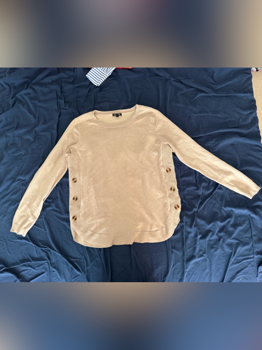 Women’s Neutral Button-Side Knit Sweater - Unbranded